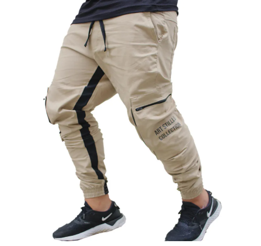 Calça Cargo Jogger Masculina Bege